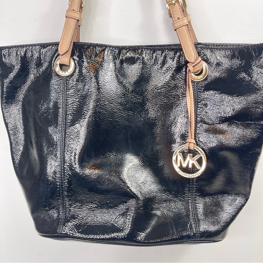 Michael Kors Black Patent Leather Tote Bag - Picture 2 of 9